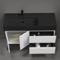 Modern Bathroom Vanity With Black Sink, Floor Standing, 48